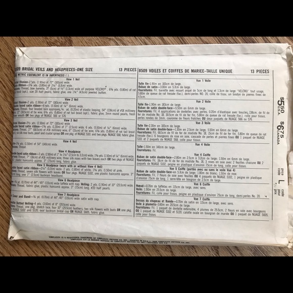 Bridal Veil & Headpiece Pattern - Picture 2 of 8